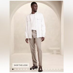 Banana Republic Italian Dress Pant Tessuti di Sondrio Taupe Size 34x34 #870410